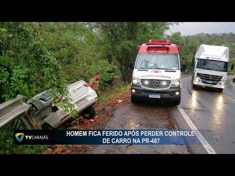 Homem fica ferido após perder controle de carro na PR- 487