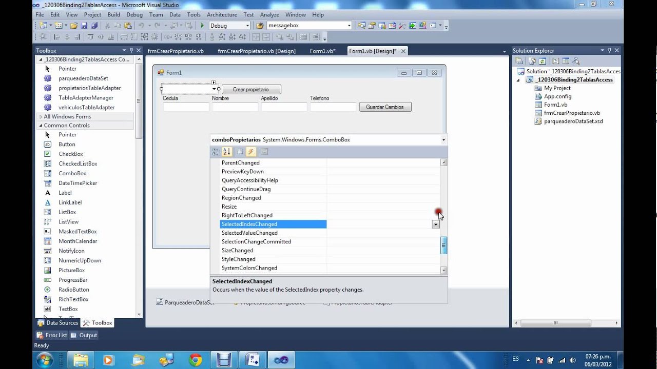 120307 Visual Basic .Net 2010. Binding de dos tablas de access. 4/5 ...