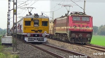 Quick Accelerating Bandel Katwa EMU Local & Malda Howrah Intercity Express Passing Through Railgate