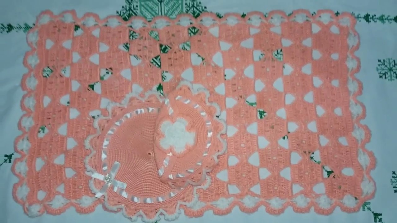 مفرش بلاطو بالكروشي 💟 سهل و انيق لتزيين السفرة الجزء الاول |مع ماجدة