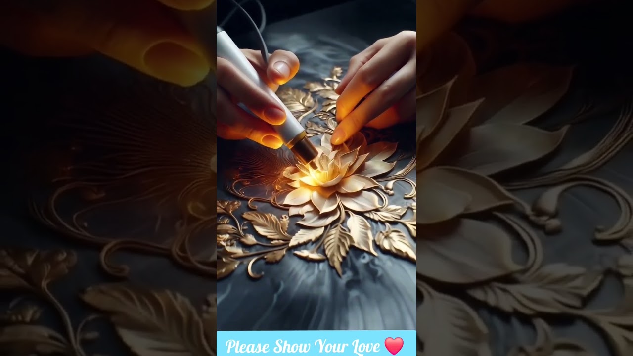 Mesmerizing Gold Foil Art in Action
