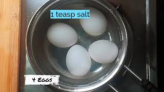 Hard-Boiled Eggs. Simple And Tasty 10 Mints Breakfast