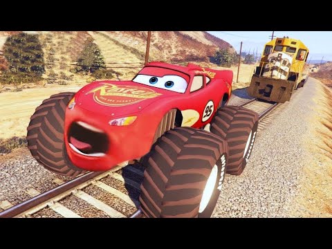 Big Small McQueen Vs Chick Hicks Vs Tow Mater Vs King Dinoco Vs Duch Hudson BeamNG Drive 61