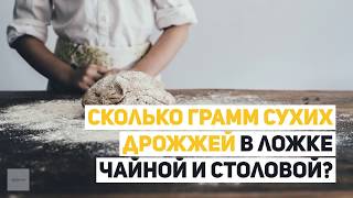 Сколько грамм сухих дрожжей в ложке чайной и столовой? Сколько грамм сухих дрожжей в ложке чайной и столовой?