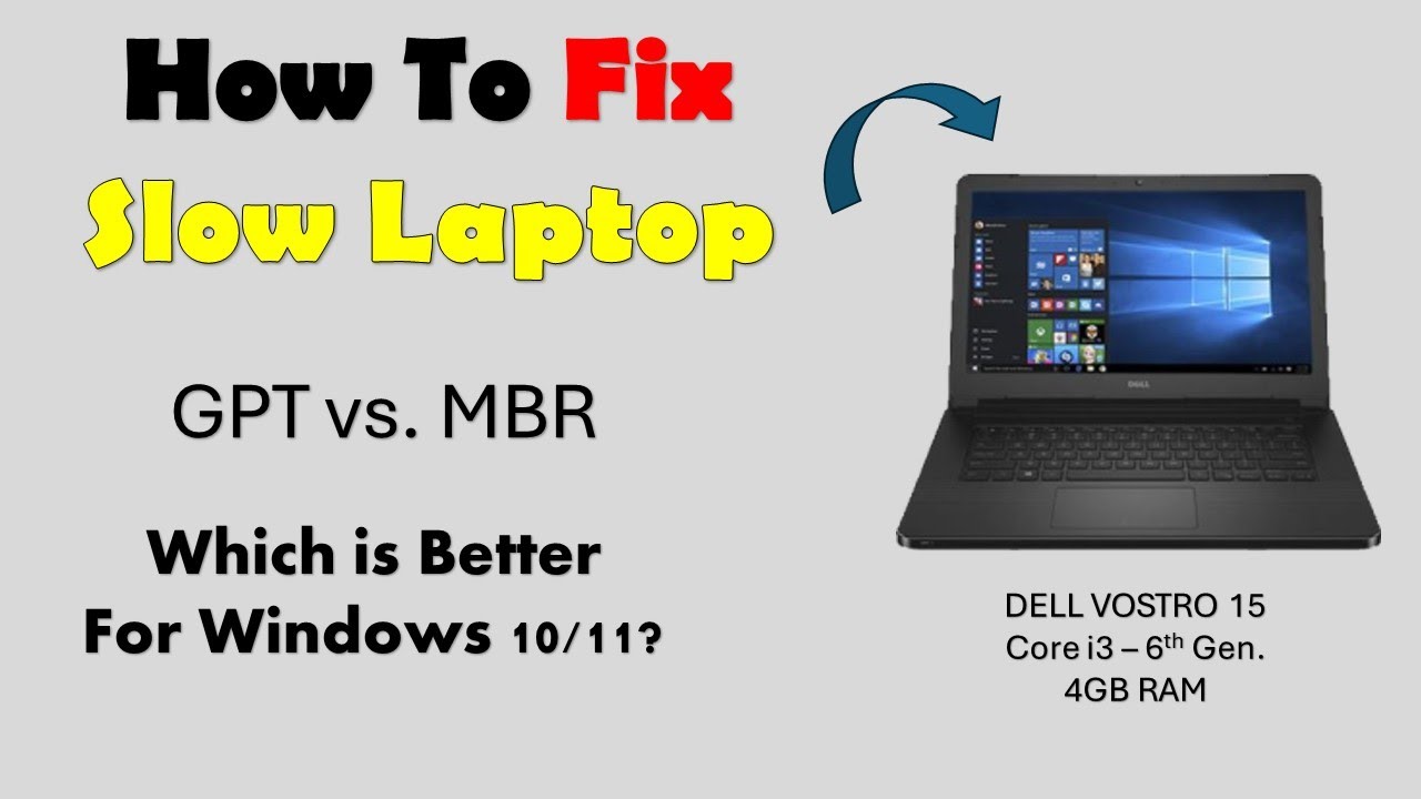 Dell Vostro 15 Slow Performance | GPT vs MBR | Correct Windows