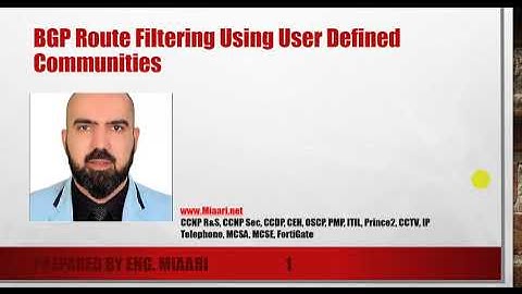 29-BGP Route Filtering Using User Defined Communities (Arabic) عربي