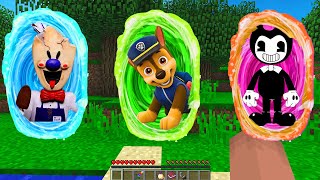 CHOOSE THE RIGHT PORTAL ICE SCREAM 2 MARSHALL PAW PATROL MR BENDY Challenge - Minecraft Mod