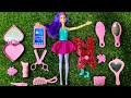 Disney Princess Doll Makeover - DIY Miniature Ideas For Barbie ~ Wig, Dress, Faceup, andMore!