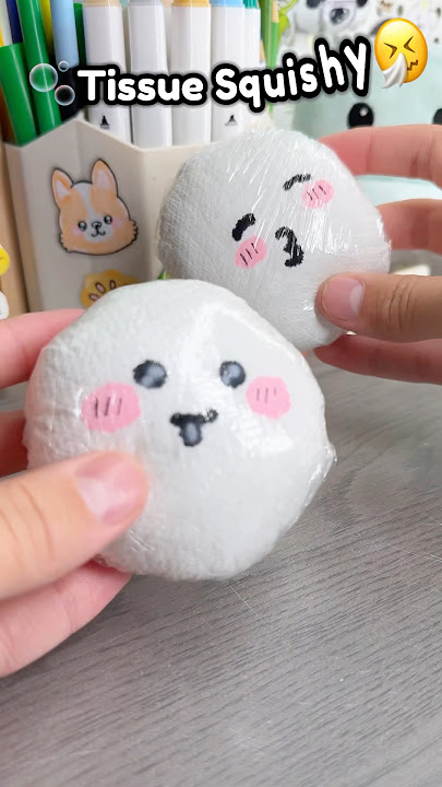￼🫧Tissue paper squishy🤧!? #papercraft #cutecrafts #miniecraft #squishy #diysquishy #diy #crafts