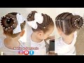 Penteado Infantil coque com coração de ligas