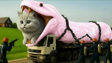 Brave Heroes Save Careless Mother Cat from Giant Python Attack After a Traffic Accident