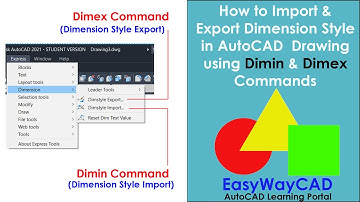 Dimension Style Import and Export using Dimin & Dimex Command in AutoCAD.