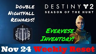 Destiny 2 Weekly Reset [Nov 24]; Double Nightfall Rewards; New Exo Simulation