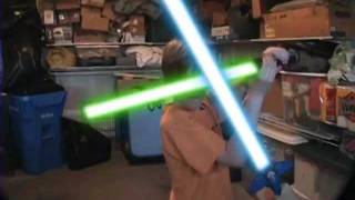 Two Kids find Lightsabers in the Garage?