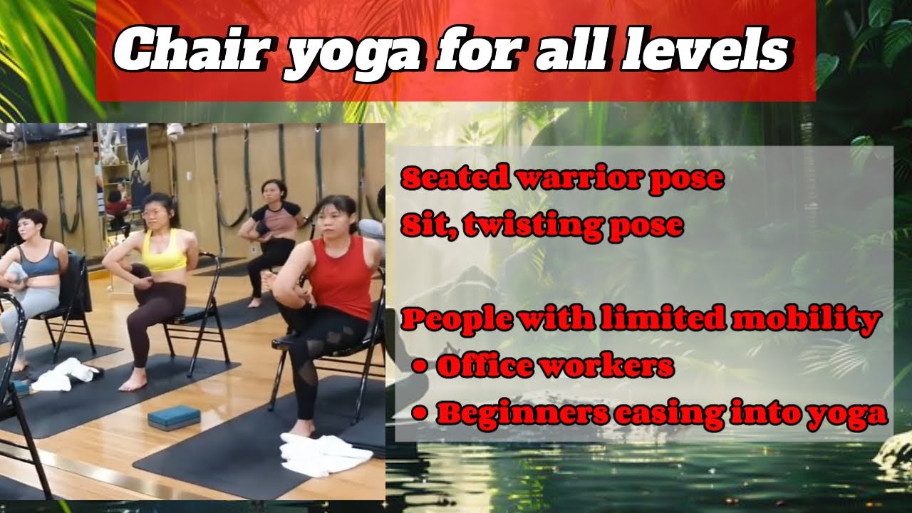 Chair yoga | Iyenger Yoga | yoga with chair for all level sited twisting pose get flexible with sit
