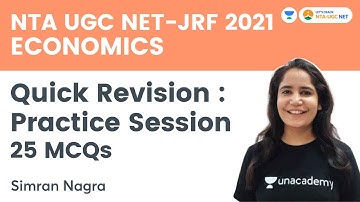 Quick Revision : Practice Session 25 MCQs | Economics | NTA UGC NET-JRF 2021 | Simran Nagra