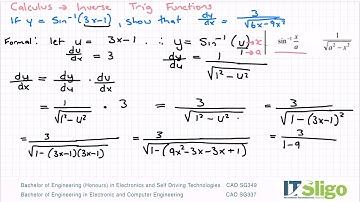 Calculus Inverse Trig Example 1 Leaving Cert Higher Level Maths