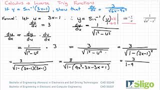 Calculus Inverse Trig Example 1 Leaving Cert Higher Level Maths Inverse Trig Integral Example 1
