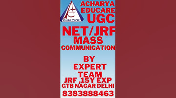 UGC NET/JRF - MASS COMMUNICATION ,  BY EXPERT TEAM( ALL TEACHERS ARE NET/JRF)GTB NAGAR DELHI