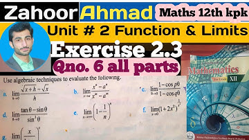 LEC # 20 | Exercise 2.3 qno 6 class 12 maths kpk board | exercise 2.3 class 12 maths kpk board.