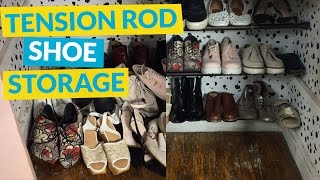 Have a look at hometalk's handy video to find out how make your own
tension rod shoe storage! this helpful idea is just one of the
organizing hacks that y...