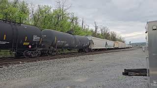 Norfolk Southern #4244 leads a 103 car manifest at Lewistown, PA (04/21/2024)