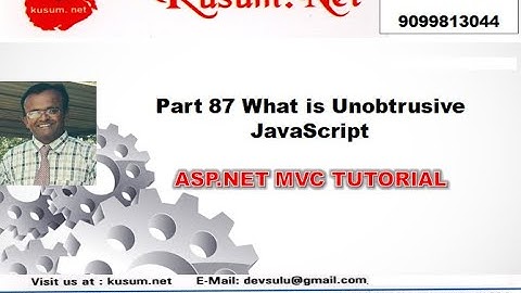 Part 87 What is Unobtrusive Javascript