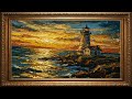 Golden Lighthouse at Sunset | Luxury 4K Frame TV Art