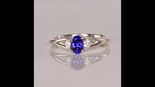 14K White Gold Purple Sapphire Ring .68 Carats