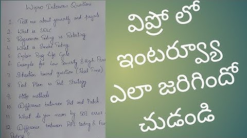 Manual Testing Interview Questions #manualtesting #api #apitesting #wipro