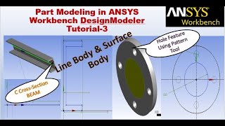 Part Modeling in ANSYS Workbench DesignModeler| Surface Body | Tutorial-3