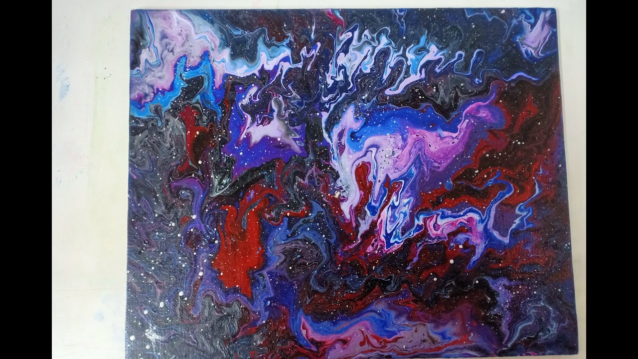 Galaxy Pour art || Acrylic pouring || Fluid Art || Galaxy series - YouTube