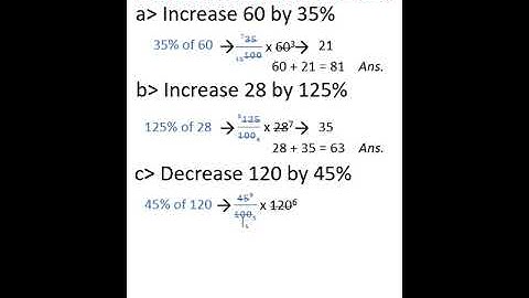 Percentage increase and decrease Ex 8b Q 1 a b c d