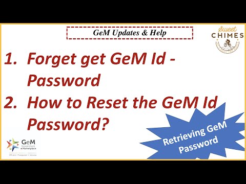 How to Retain GeM Id Password | क्या करे अगर GeM Id का Password भूल जाये तो |  Reset GeM Id Password