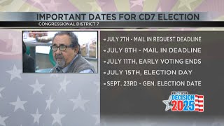 Important dates for Congressional District 7 election