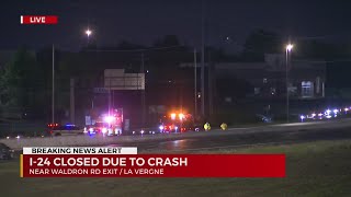 I-24 closes after crash in Rutherford County