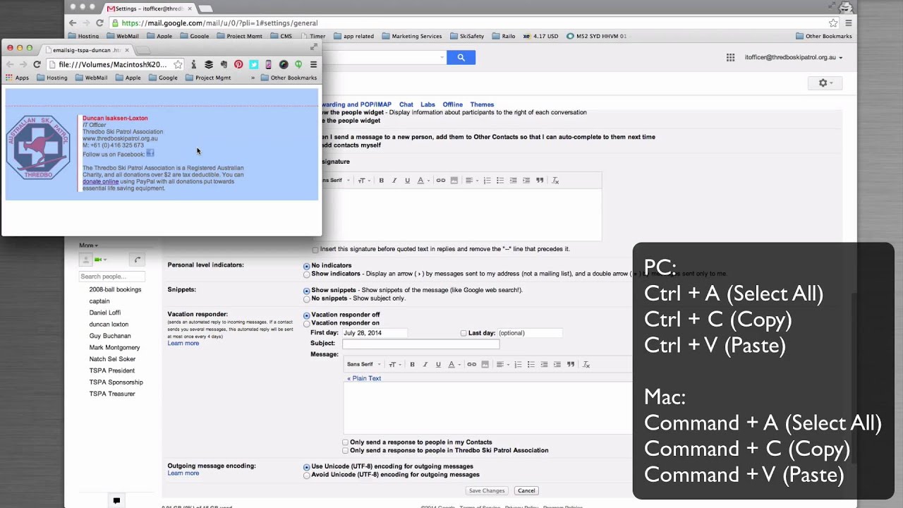 Setting up your Gmail Signature - YouTube