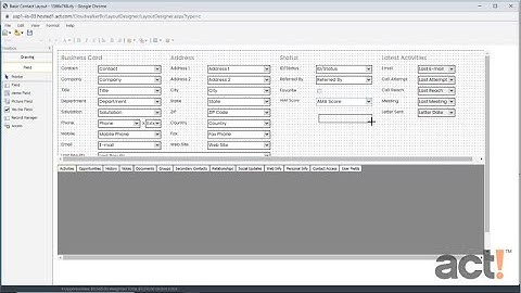 Act! Premium Cloud Training Video - Adding a Field to the Layout