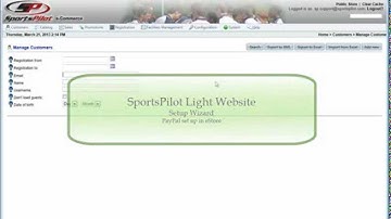 SportsPilot Light Wizard - Payment Set Up - PayPal set up in eStore