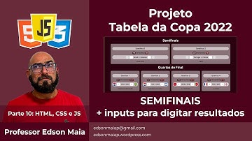 Curso de HTML, CSS e JS Projeto Tabela da Copa 2022 parte 10 Semifinais Copa + inputs digitar gols
