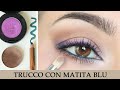 Idea trucco occhi principianti: blu petrolio + viola