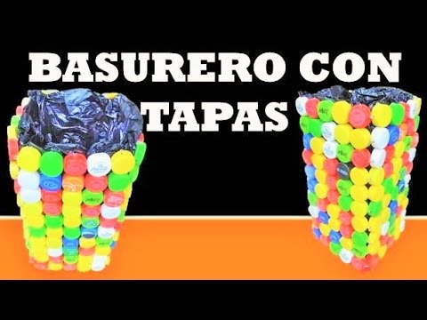 DIY : Como Hacer un Basurero con Tapas de Botellas Plasticas - YouTube