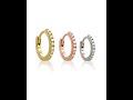 18K Solid Gold Diamond Huggie Hoop Clickers Lena Cohen Fine Jewellery London