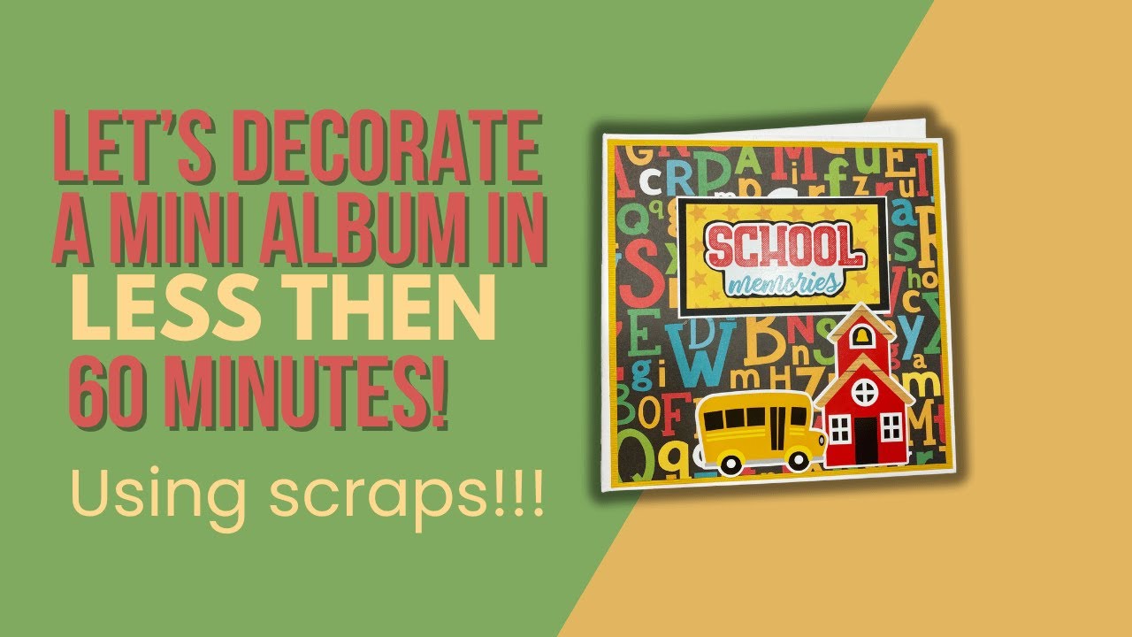 Craft Fair Idea! Can I decorate a mini album in under an hour! School Mini Album decorating process