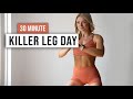 30 MIN KILLER LEG DAY - At Home Workout, No Equipment, Lower Body HIIT, No Repeats