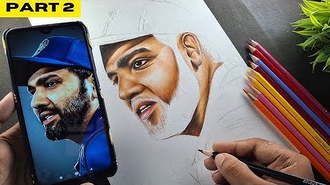 Rohit Sharma Drawing❤, Colour Pencil Drawing Part 2 , Colour Pencil, Step By Step☺