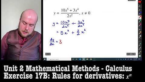Maths Methods Unit 2: Calculus - The rule for differentiation (Ex 17B)