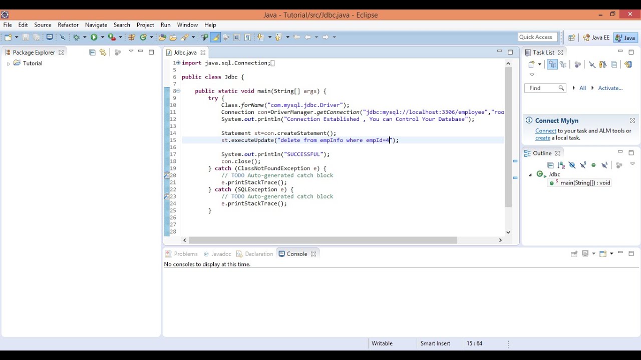 JDBC USING MYSQL TUTORIAL 1 - YouTube