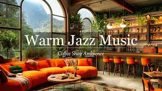 Rainy Morning Jazz Music in Forest with Seductive Coffee Shop | Warm Jazz Music to Help You Relax