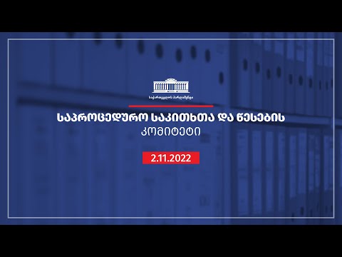 საპროცედურო საკითხთა და წესების კომიტეტის სხდომა  - 02.11.2022